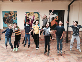 Christina Hinton with Students in Ecuador