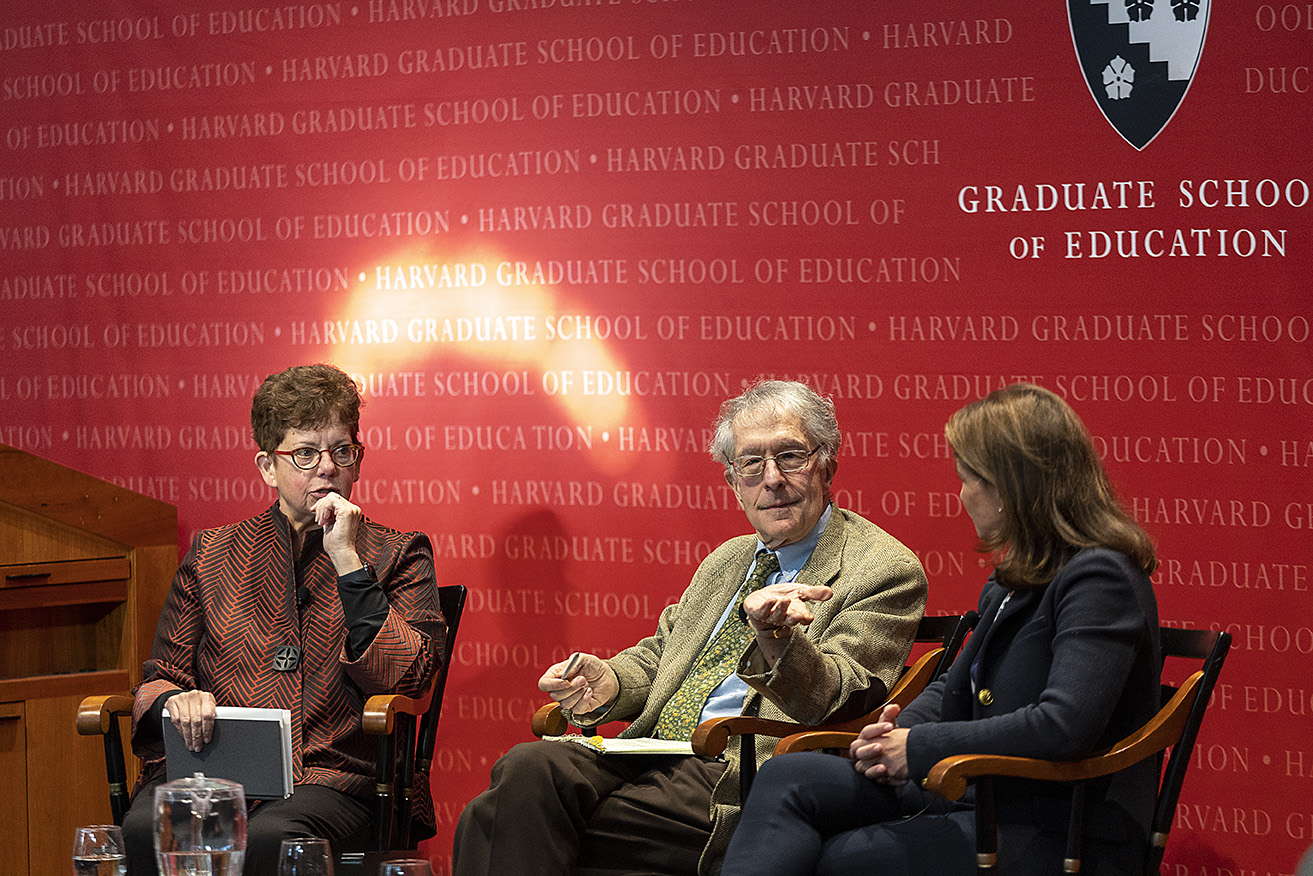 Biddy Martin, Howard Gardner, and Wendy Fischman at the Askwith Education Forum