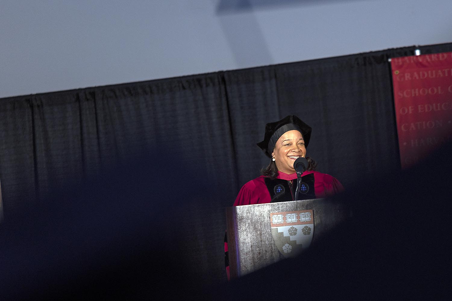 Bridget Long addresses the room