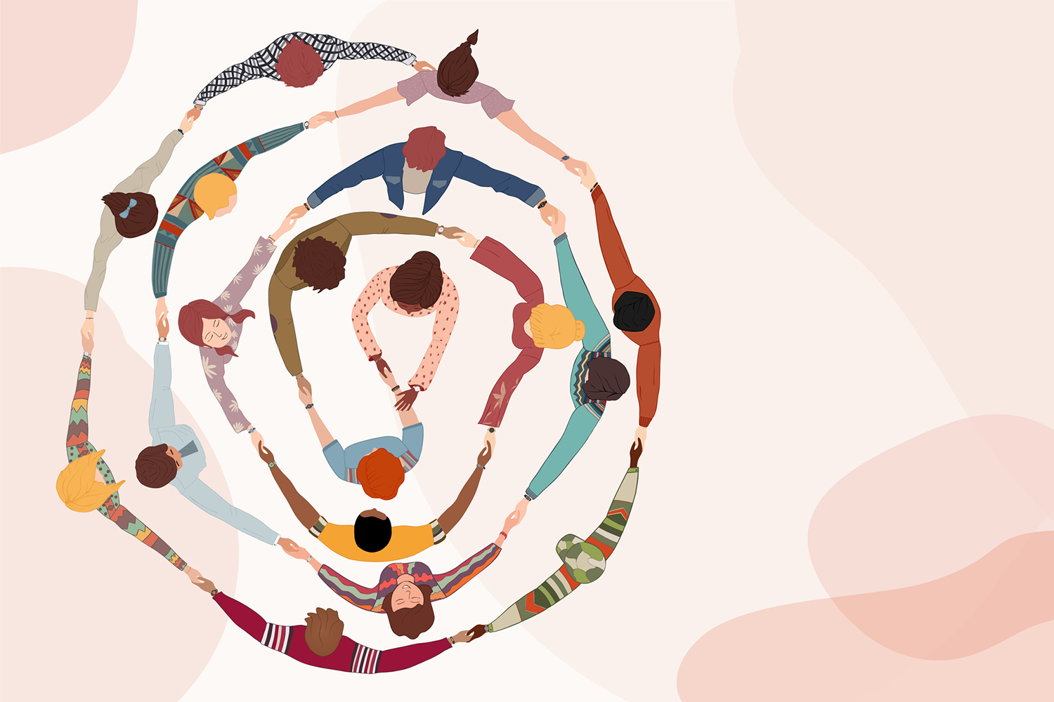 Circle of students