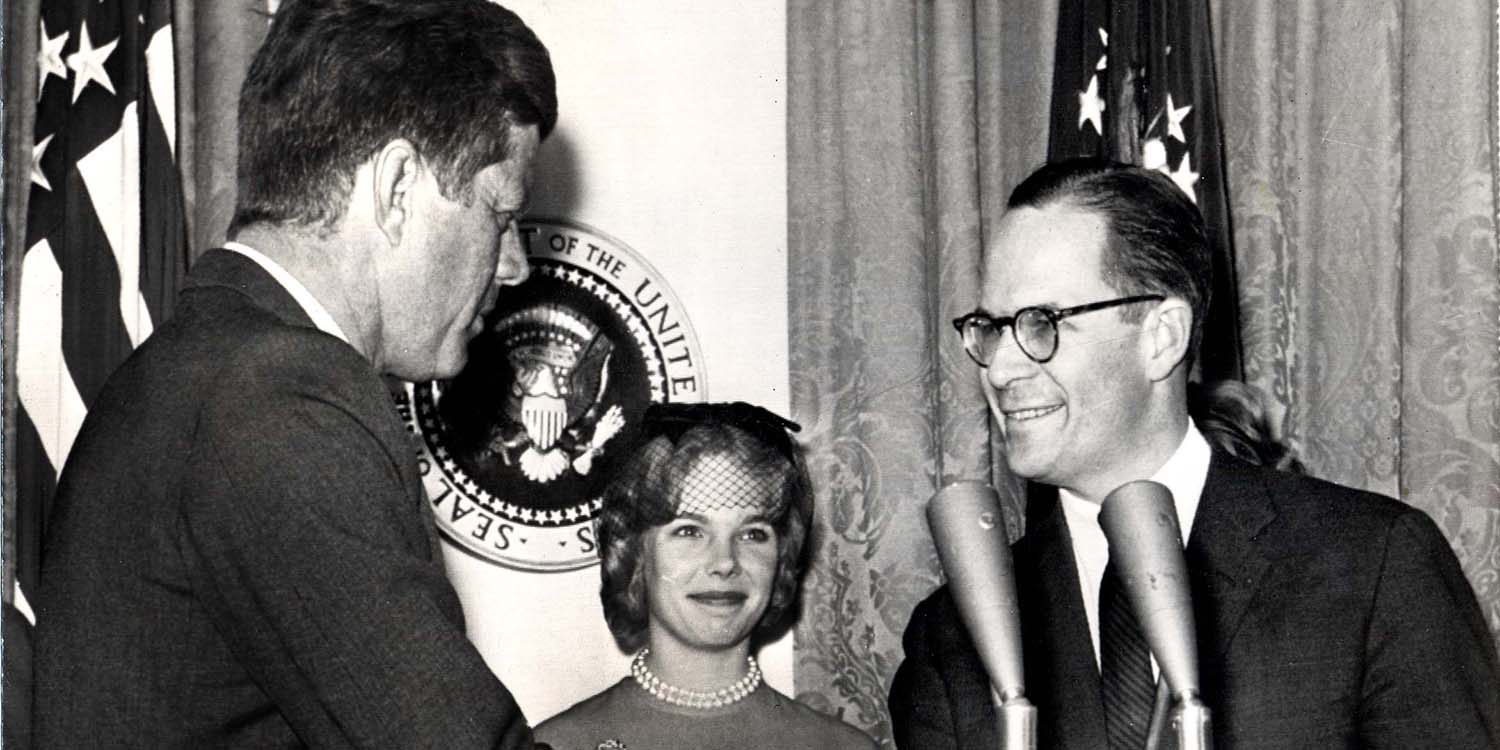 Dean Francis Keppel meets John F. Kennedy