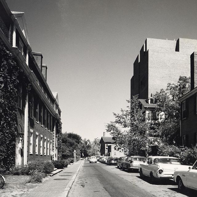 Black and white photo of HGSE campus