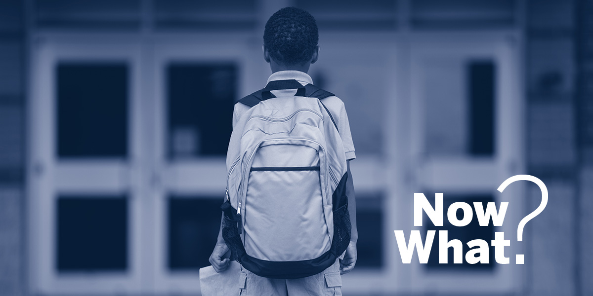 Student with backpack