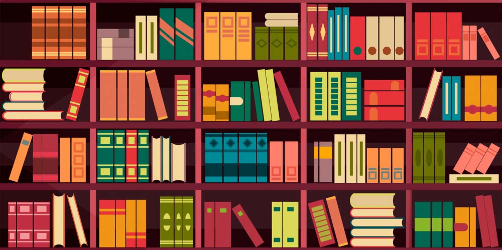 Illustration of bookshelf