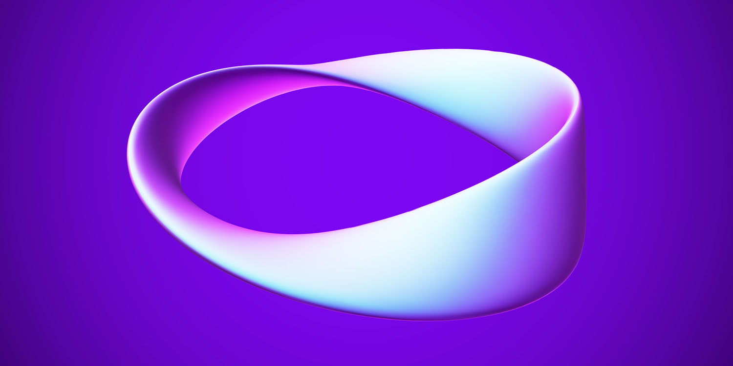 Mobius strip on violet background
