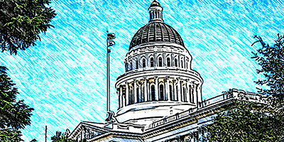 photo illustration of a municipal building or state capital