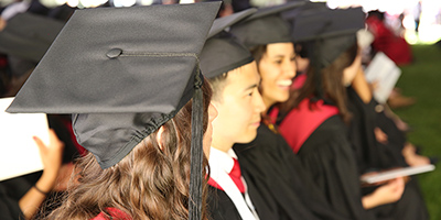 Happy graduates at Commencement ceremony