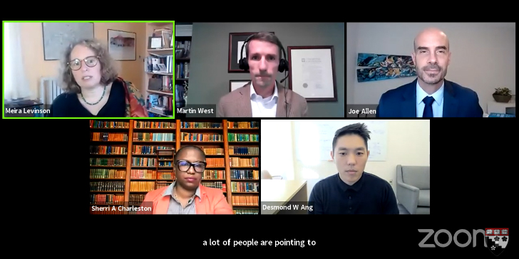 Screenshot of Education Now webinar