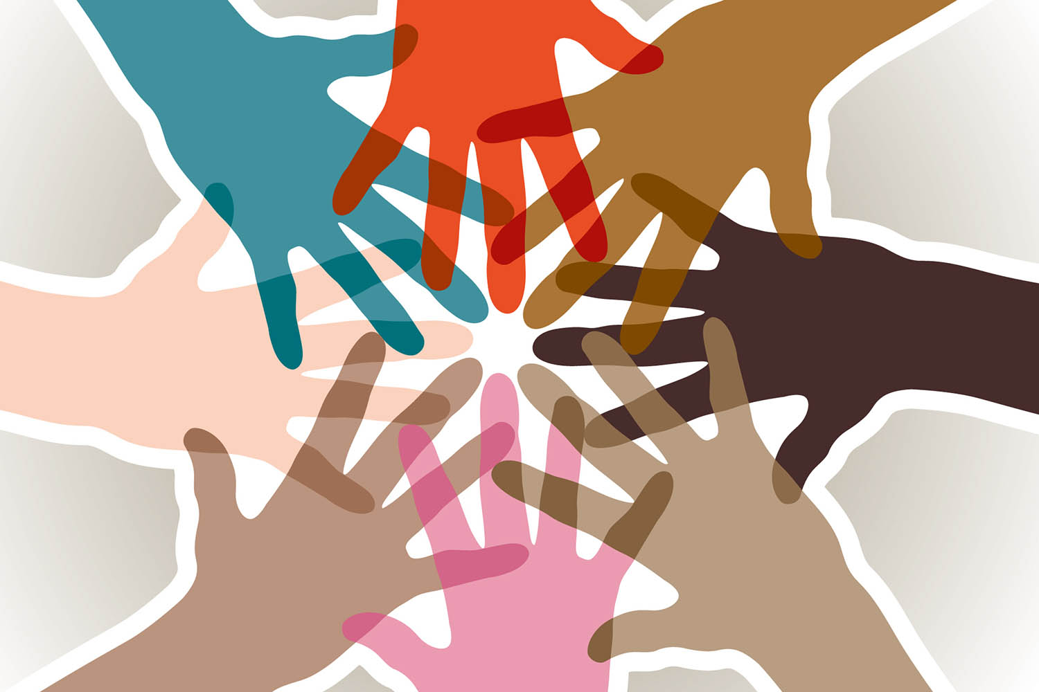 Illustration of hands in a circle