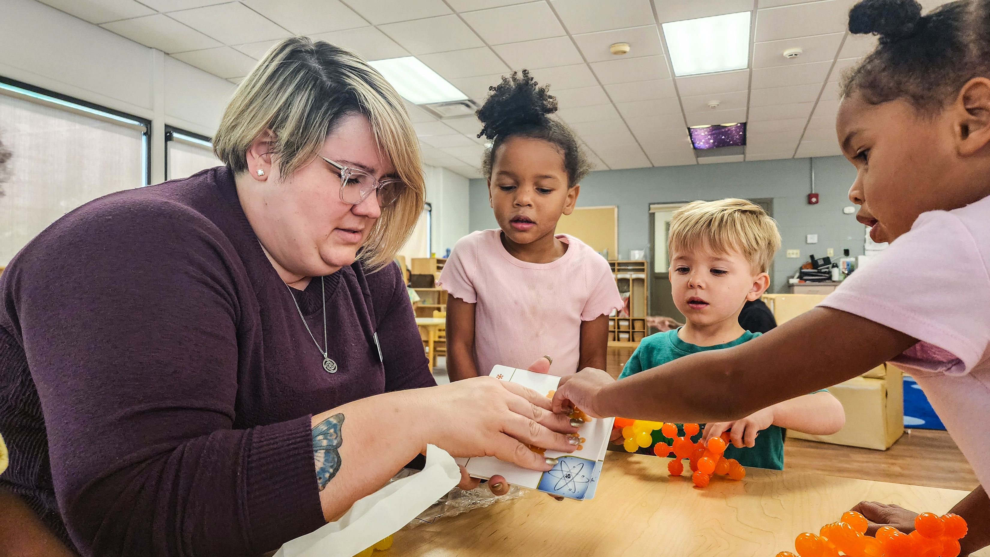 Kat Christian with her Early Learning Indiana (ELI) students 