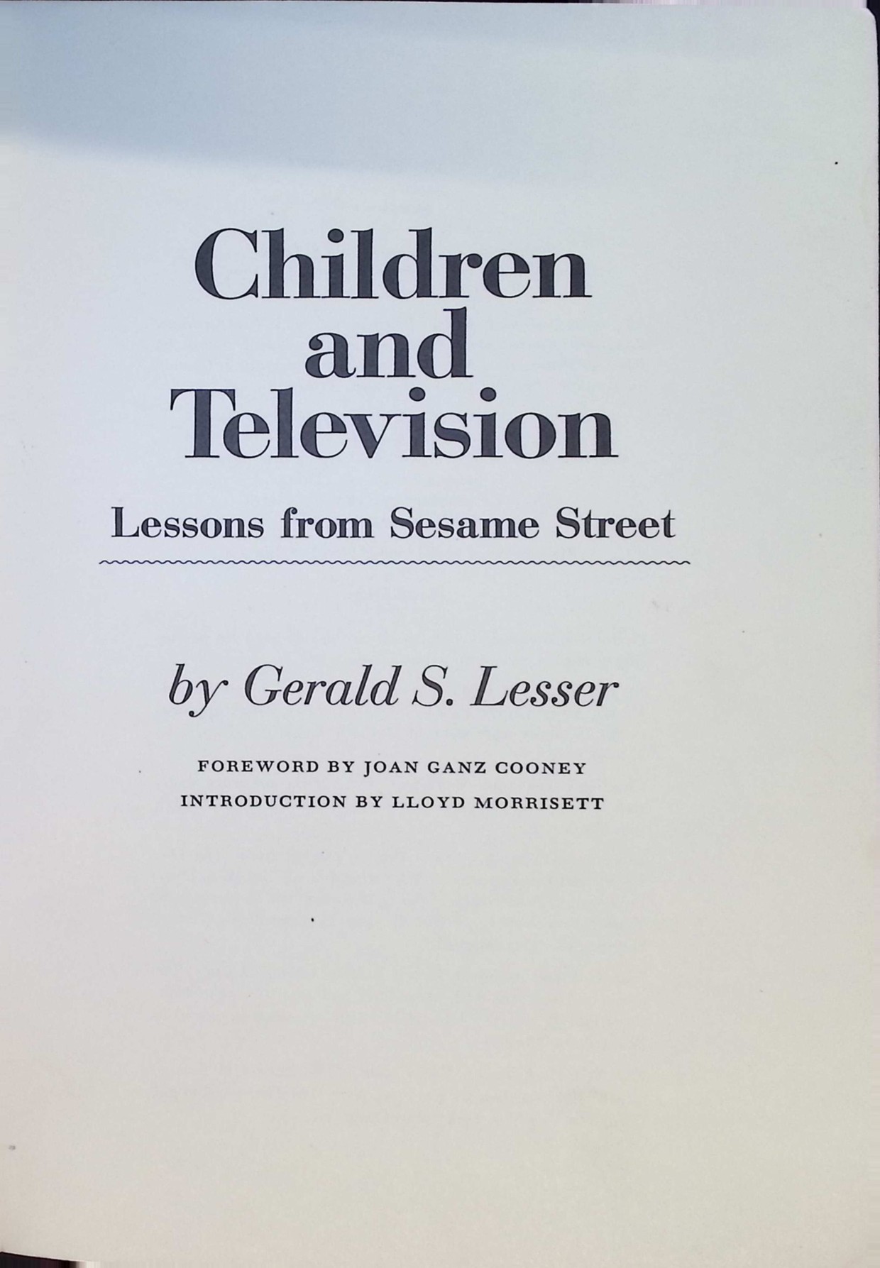 A plain book cover with the title "Children and Television"