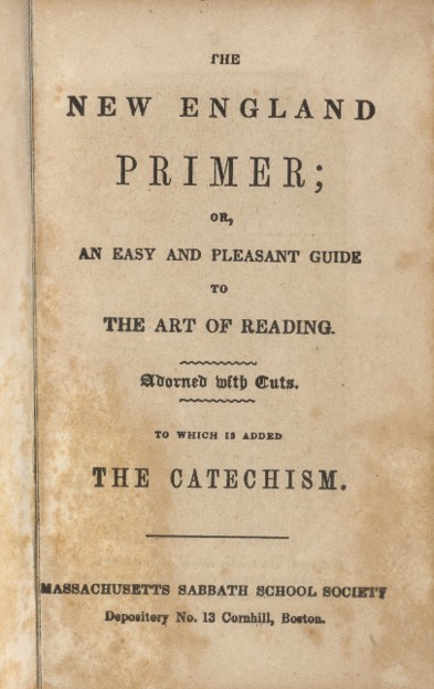An old book cover of "New England Primer