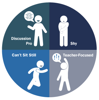 pie chart with four sections showing student differences