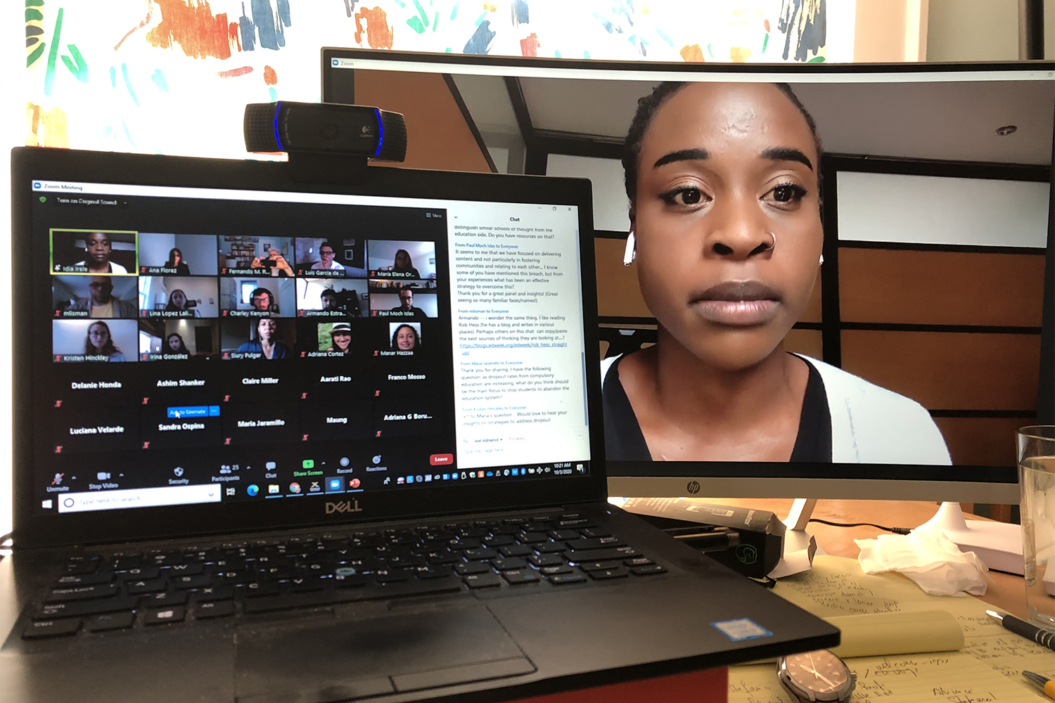 Idia Irele on a computer monitor