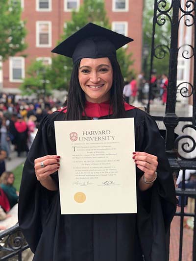 Claudia Espinosa graduating from Harvard