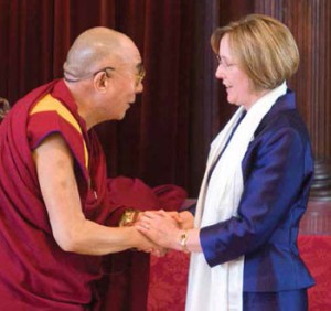 Kathy McCartney and Dalai Lama