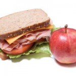 Sandwich and apple