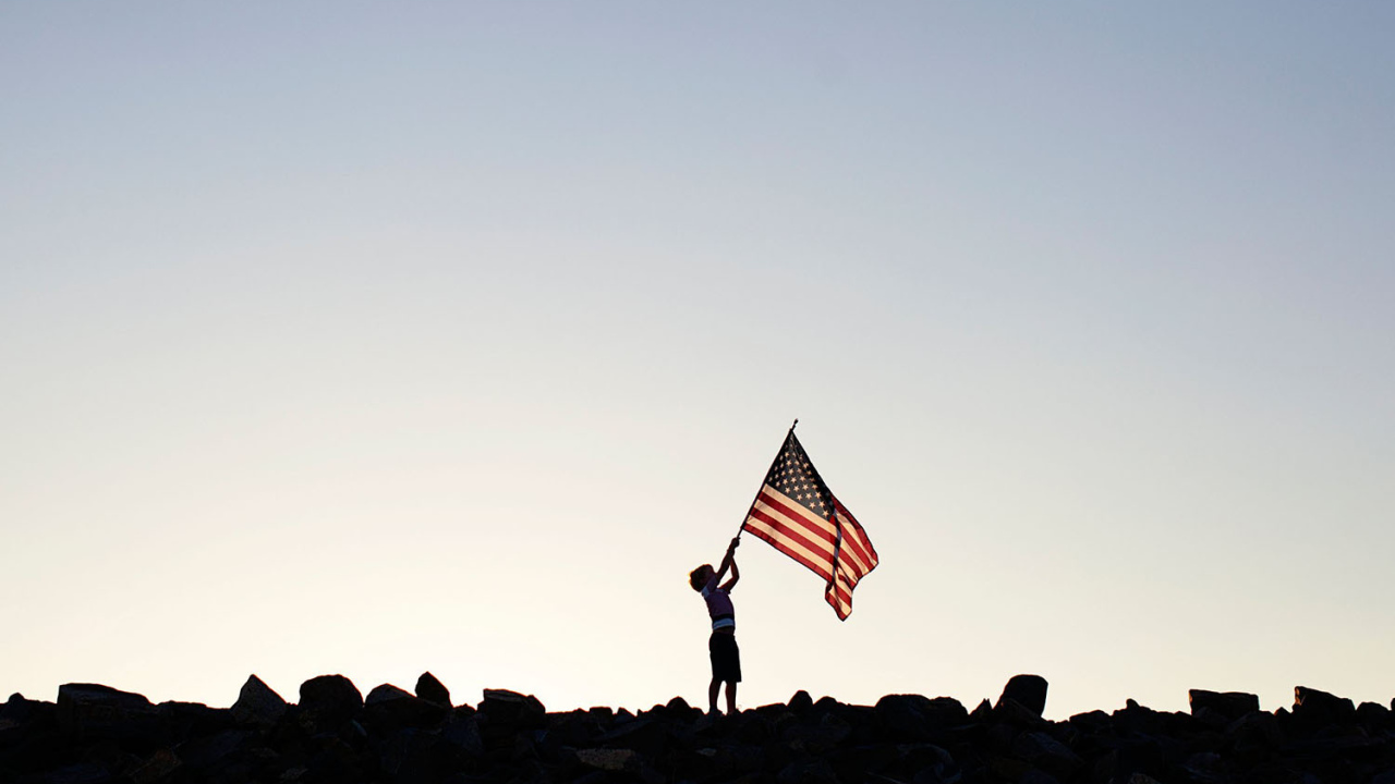 Boy with flag