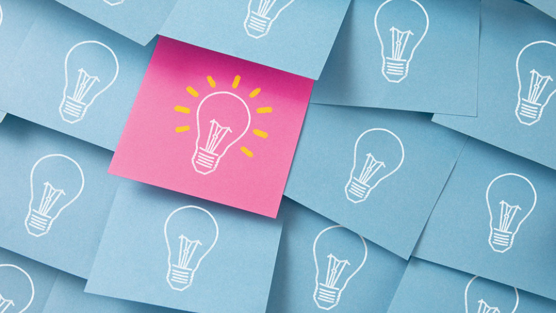 Lightbulbs drawn on post its Lightbulbs drawn on post its