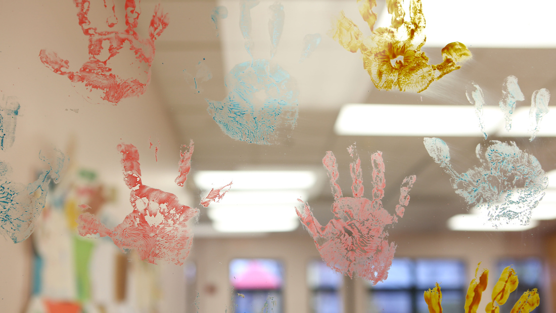 Preschool children's hand prints