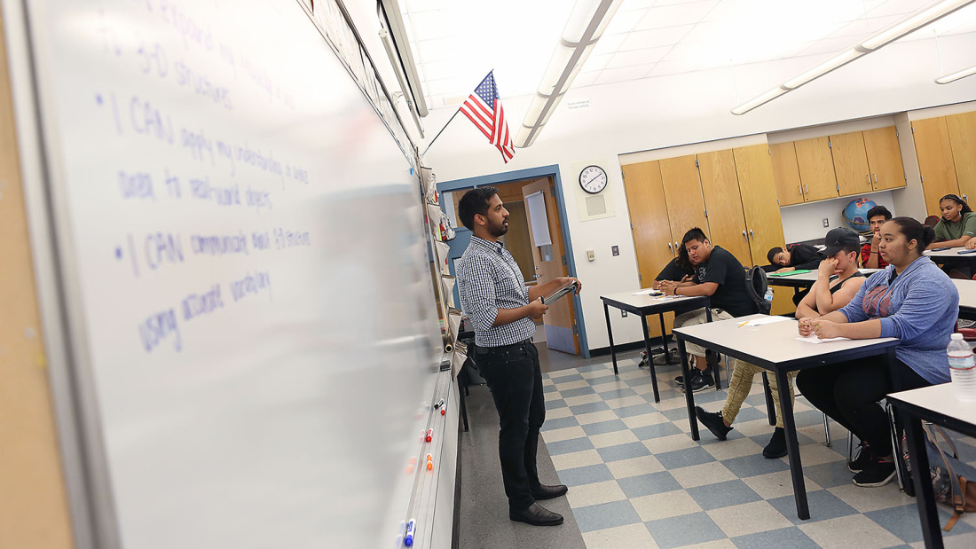 HTF alumnus Jerry Nelluvelil teaching