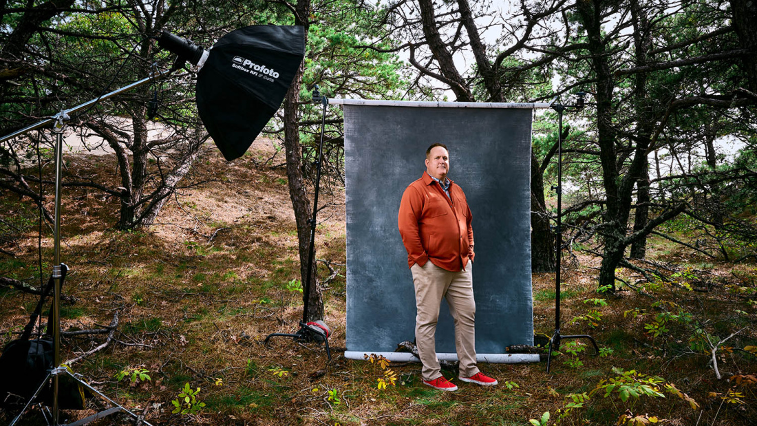 Tim McCarthy's photo shoot in the woods