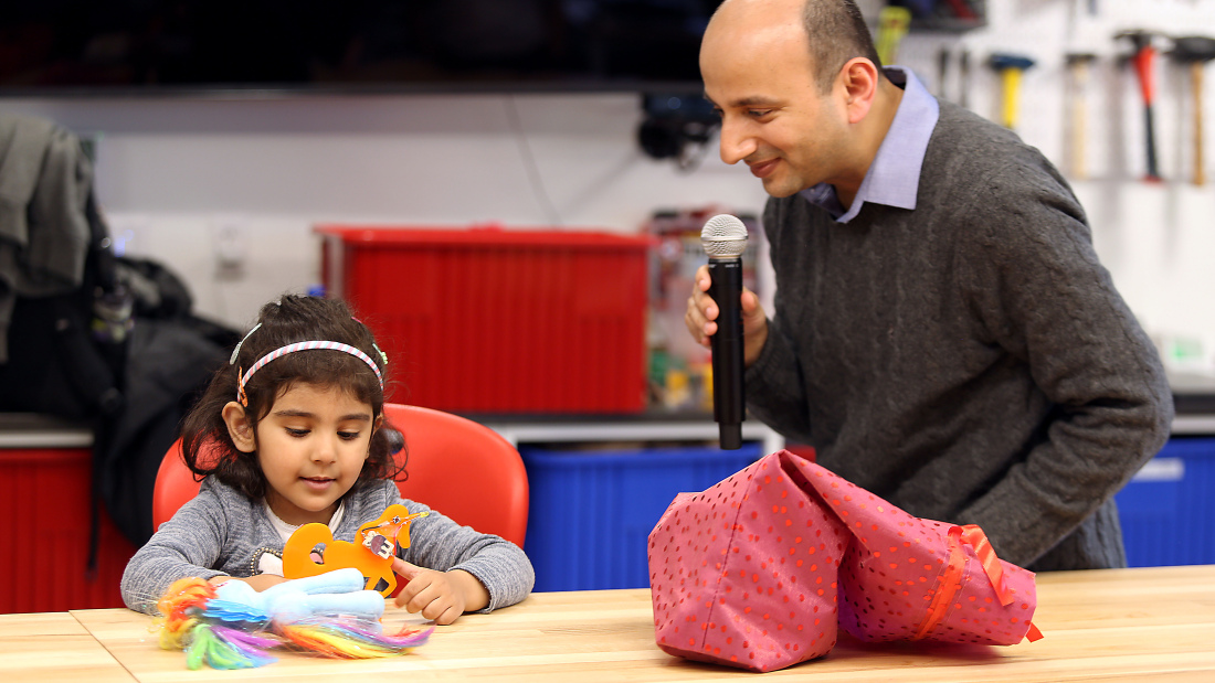 Rahimeen Jazib with her father, master's candidate Jazib Zahir