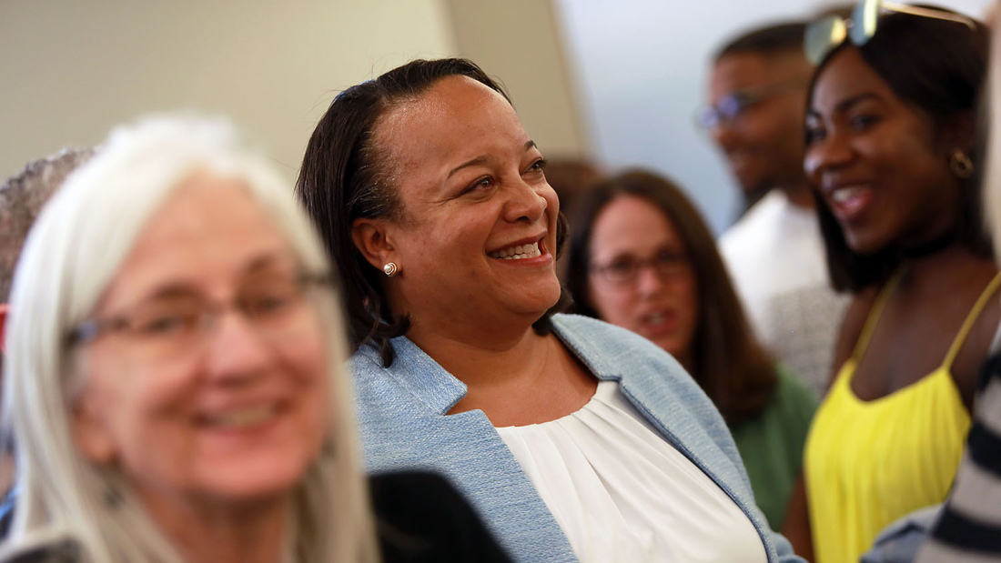 Bridget Long at her welcome party in 2018