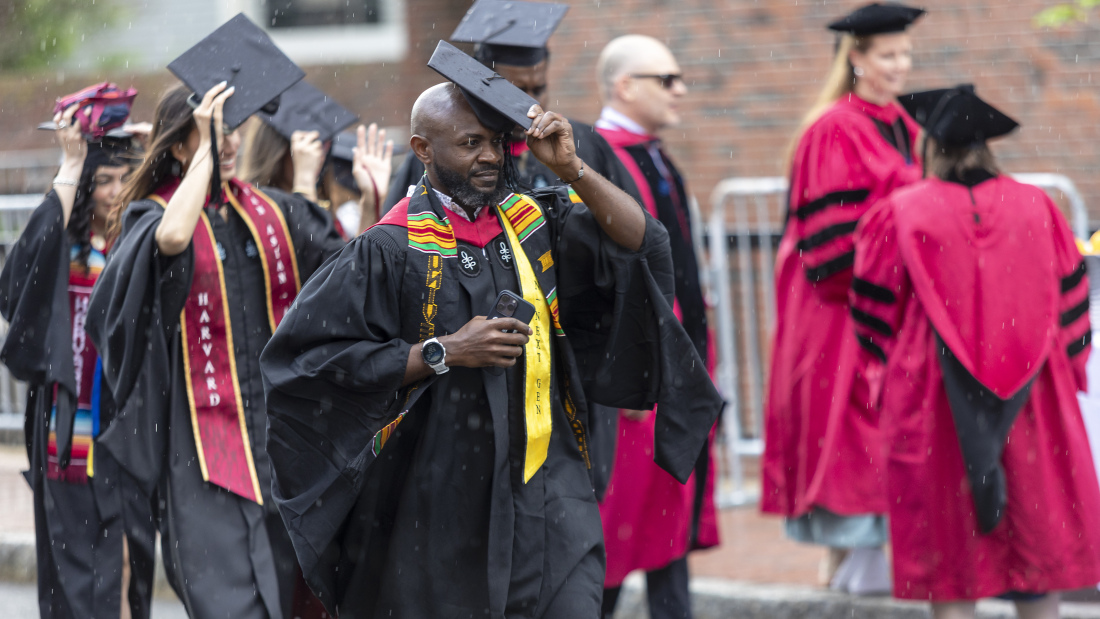 Graduate in the rain