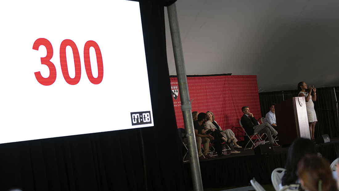 The number 300 displayed on a screen in Radcliffe Yard.