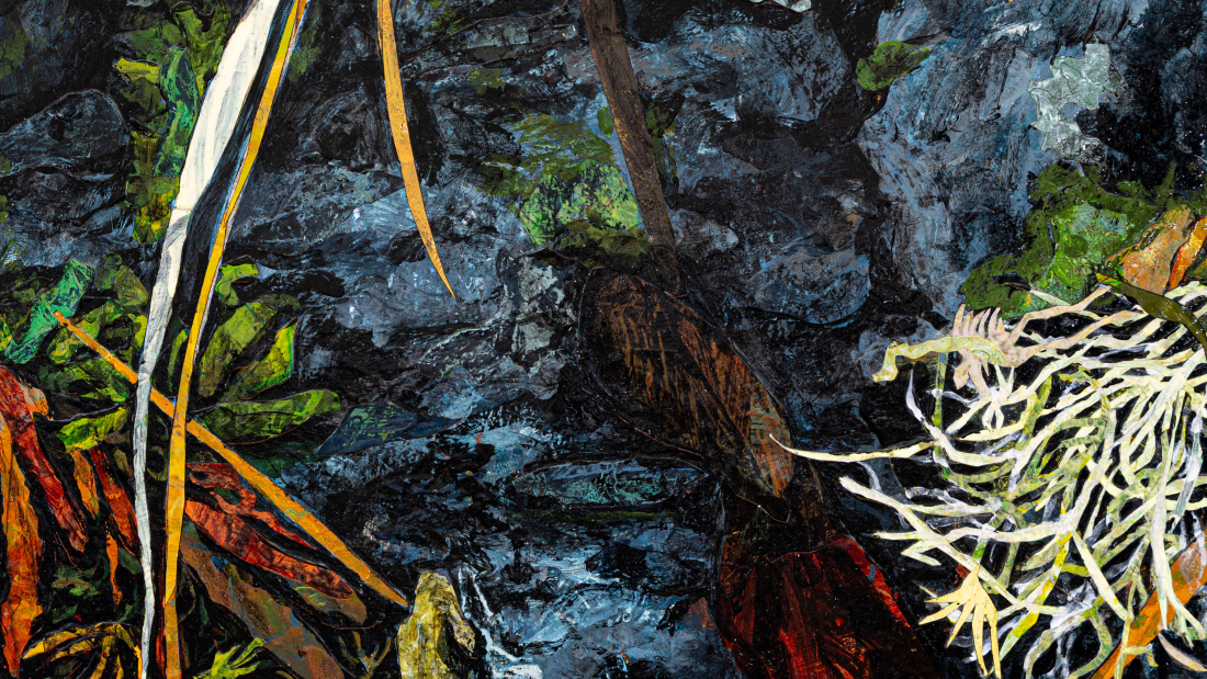 Painting of Bigleaf Maple Seed (Acer macrophyllum), a mixed media on Arches paper 30x22