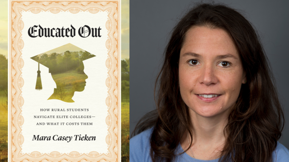 Cover of "Educated Out" with photo of Mara Casey Tieken