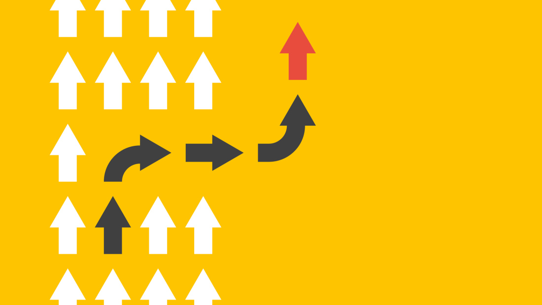 arrows going in different directions