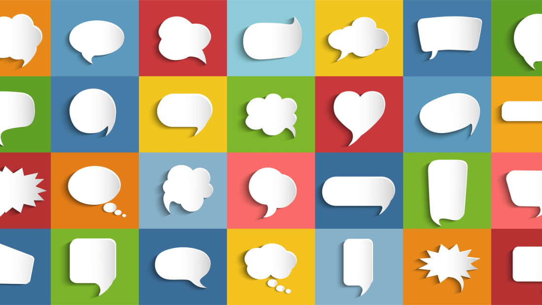 collage of different speech bubbles