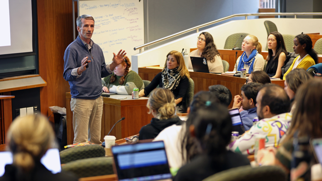 Professor and Academic Dean Martin West teaches an Education Policy and Analysis course