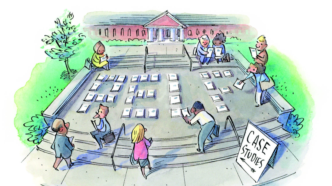 Illustration of school leaders spelling out PELP