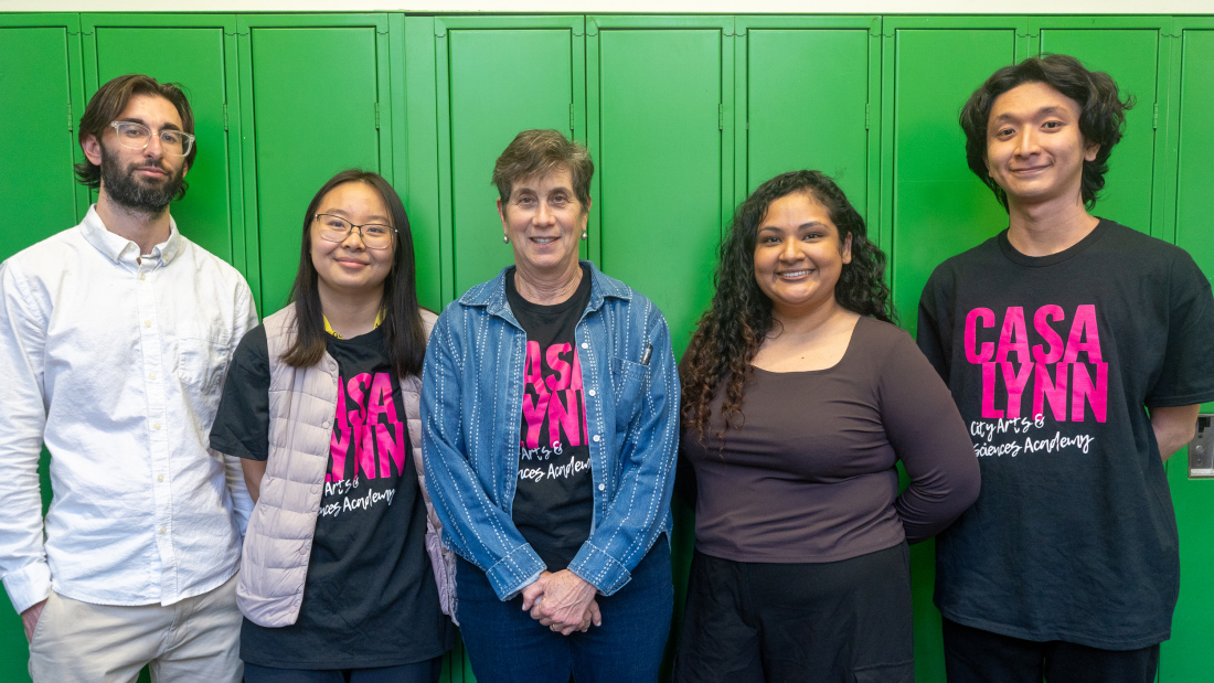 Members of CASA Lynn: Evan Duffy-Ledbetter, Alice Huang, Linda Nathan, Dorian Salinas, Goki Masaki