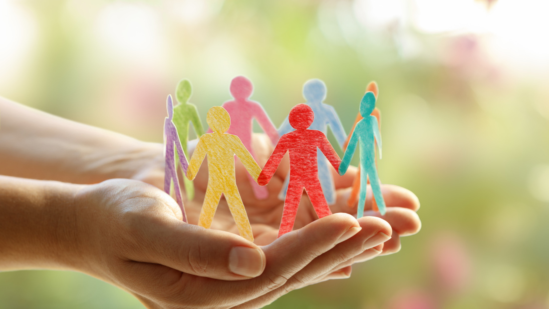 Paper People Silhouettes On Hands