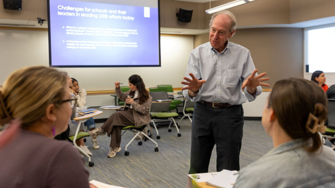 Richard Melvoin in a classroom
