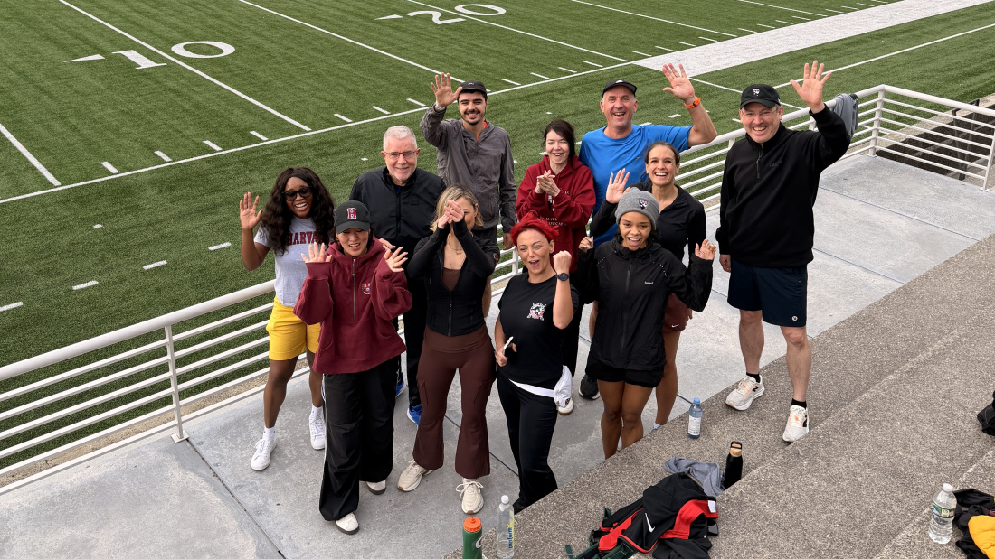 IEPM students workout at Harvard Stadium