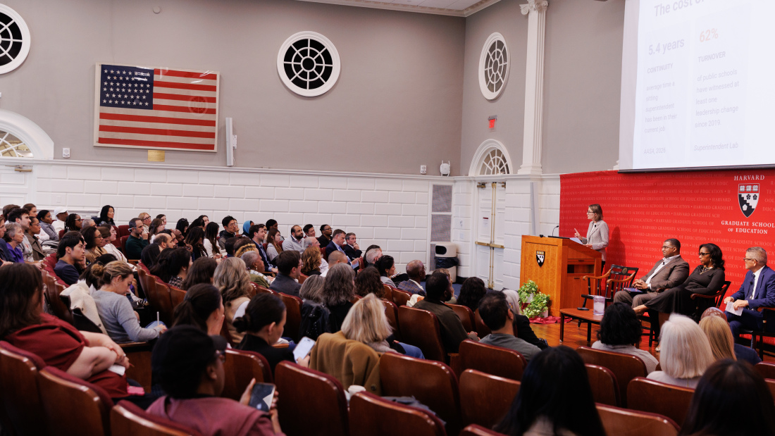 Askwith Hall filled with attendees at the October 6 Askwith Education Forum