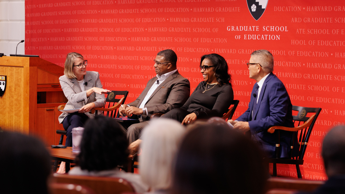 Jennifer Cheatham, Russell Booker, Kyla Johnson-Trammell, and Michael Matsuda at the Askwith Education Forum
