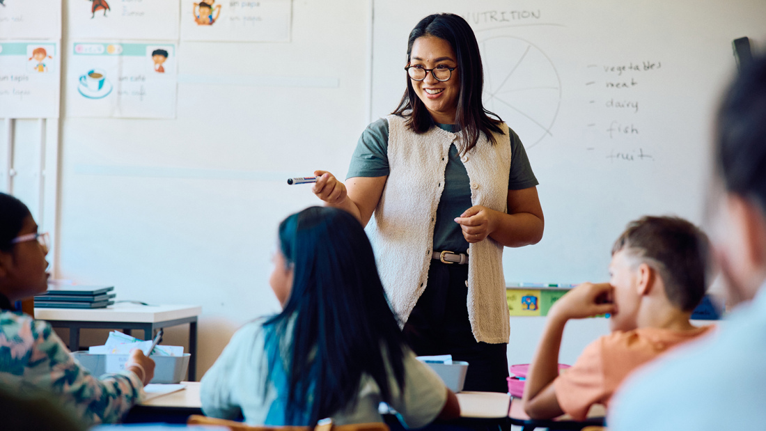 Teacher in a classroom