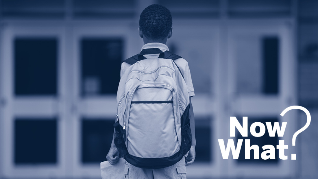 Student with backpack
