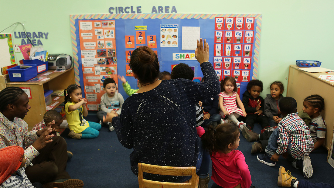 a photograph of an elementary school circle time