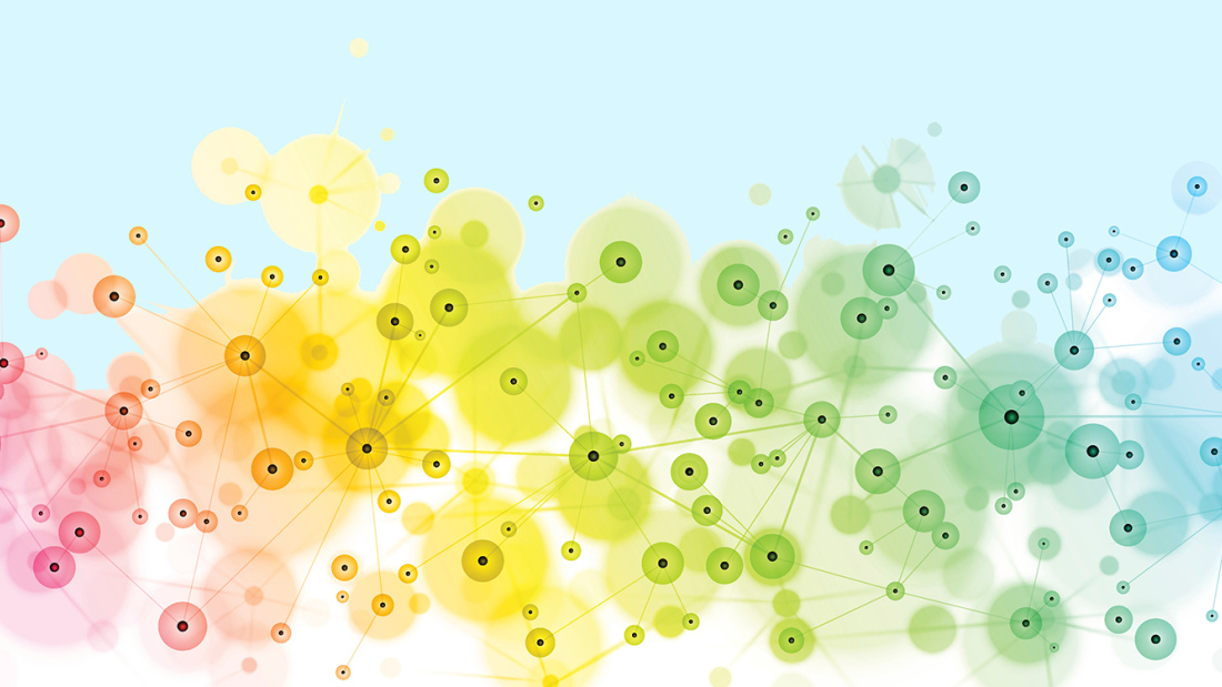 colorful geometric circular shapes intersecting
