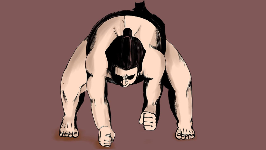 Sumo wrestler illustration by woodpeace1/Pixabay