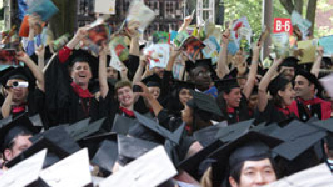 Graduates in cap and gown