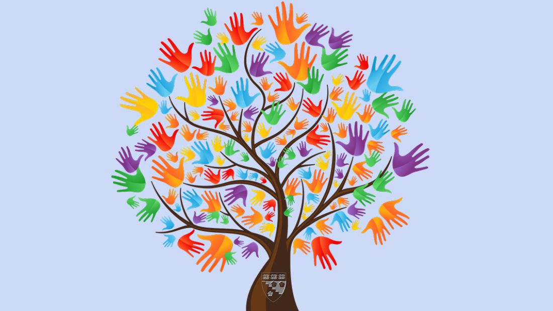 Tree of colorful hands