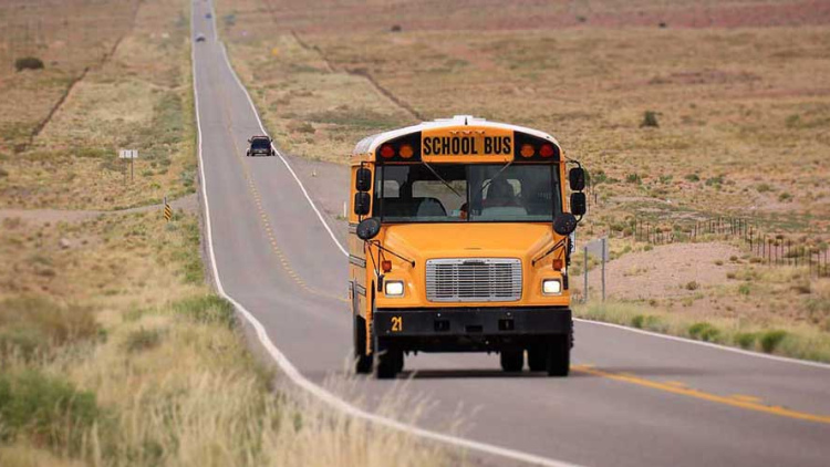 Bus driving in rural area
